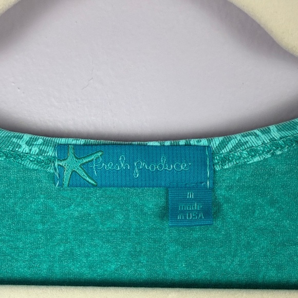 Fresh Produce Turquoise Patterned Wrap 3/4 Sleeve Blouse Size Medium - Picture 3 of 10